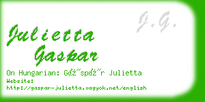 julietta gaspar business card